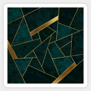 Luxury Teal and Gold - Geometric Mosaic Pattern Sticker